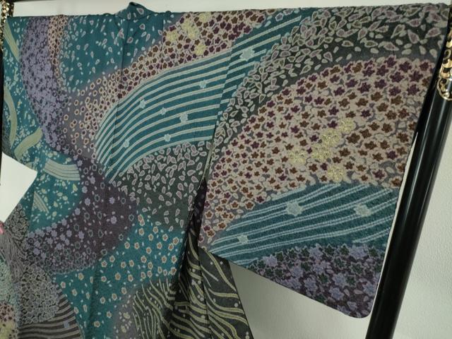 平和屋本店●極上 中国三大刺繍 相良刺繍 訪問着 おぼろ染め 襲絞り 舞花文 金糸 金通し地 逸品 DZAA4961kh5