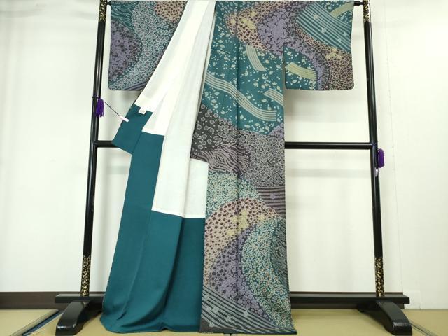 平和屋本店●極上 中国三大刺繍 相良刺繍 訪問着 おぼろ染め 襲絞り 舞花文 金糸 金通し地 逸品 DZAA4961kh5