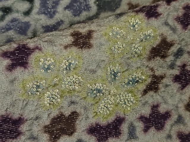 平和屋本店●極上 中国三大刺繍 相良刺繍 訪問着 おぼろ染め 襲絞り 舞花文 金糸 金通し地 逸品 DZAA4961kh5