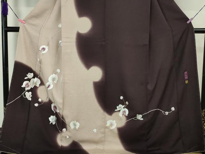 平和屋本店●極上 京の名門 じゅらく謹製 帝王紫 蘇州刺繍 訪問着 総刺繍 胡蝶蘭 雪輪 暈し染め 金銀糸 反端付き 逸品 未使用 DZAA4962kh5