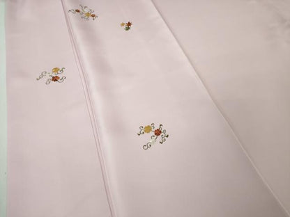 平和屋本店●希少　京都祇園の老舗 ぎをん齋藤　付下げ　総刺繍　駒刺繍　小花縫　撫子色地　金糸　たとう紙・反端付き　逸品　DZAA4965kh5