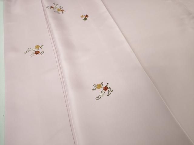 平和屋本店●希少　京都祇園の老舗 ぎをん齋藤　付下げ　総刺繍　駒刺繍　小花縫　撫子色地　金糸　たとう紙・反端付き　逸品　DZAA4965kh5