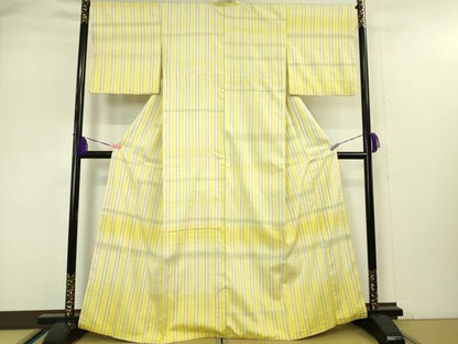 平和屋本店■希少　京都・西陣　織元ブランド　泰流舎　京都弓月　YUZUKI　byshinryusha　訪問着　紬　縞　逸品　DZAA4967kh5