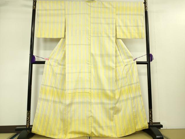 平和屋本店■希少　京都・西陣　織元ブランド　泰流舎　京都弓月　YUZUKI　byshinryusha　訪問着　紬　縞　逸品　DZAA4967kh5
