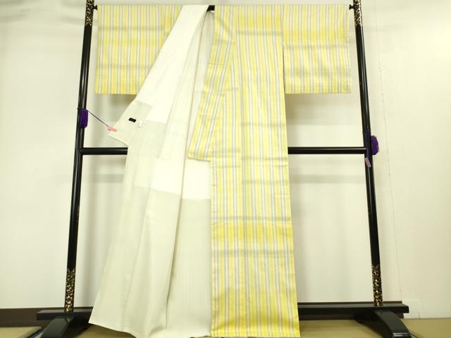 平和屋本店■希少　京都・西陣　織元ブランド　泰流舎　京都弓月　YUZUKI　byshinryusha　訪問着　紬　縞　逸品　DZAA4967kh5