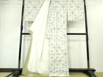 平和屋本店●極上 本場大島紬 白大島 恵大島織物謹製 白恵泥 西武百貨店扱い 証紙付き 逸品 未使用 DZAA4968kh5