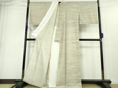 平和屋本店＊極上 夏物 石川県指定無形文化財 夏牛首紬 白山工房 手織り 霞文 証紙付き 逸品 DZAA4970kh5