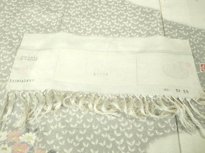 平和屋本店●極上 石川県指定無形文化財 牛首紬 白山工房 手織り 訪問着 舞蝶草花文 証紙付き 逸品 DZAA4971kh5
