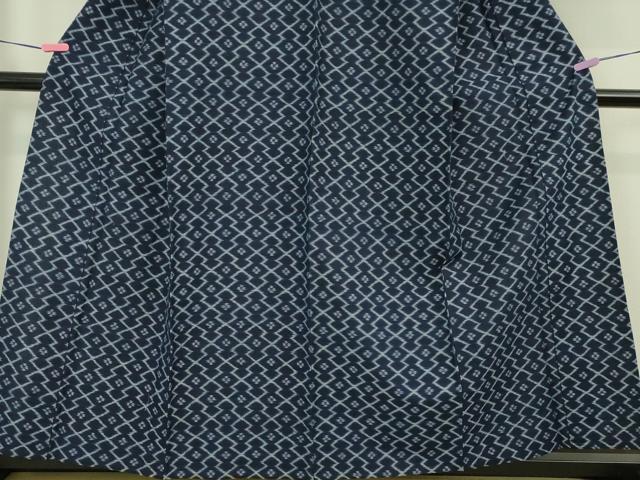 平和屋本店●極上 弓浜絣 単衣 松皮菱 綿 証紙付き 逸品 DZAA4972kh5