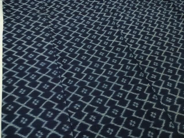 平和屋本店●極上 弓浜絣 単衣 松皮菱 綿 証紙付き 逸品 DZAA4972kh5