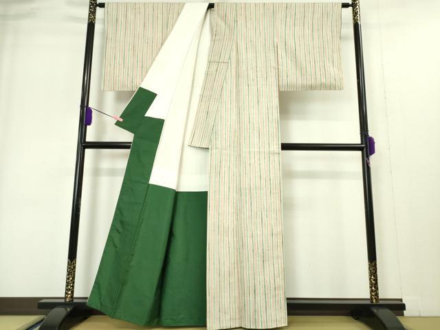 平和屋本店●極上 染司よしおか 五代目 吉岡幸雄 紬 縞 逸品 DZAA4973kh5