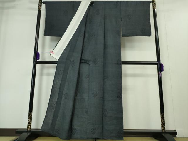 平和屋本店■極上　夏物　重要無形文化財　本場宮古上布　舞花文　苧麻　逸品　未使用　DZAA4975kh5