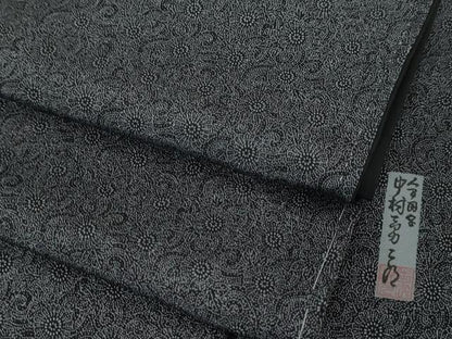 平和屋本店●極上 重要無形文化財 人間国宝 中村勇二郎 江戸小紋 古代菊 濃紺地 逸品 DZAA4987kh5