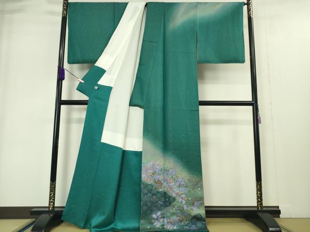 平和屋本店●極上 久保田一竹 幻の辻が花 訪問着 暈し染め 金通し地 逸品 DZAA4993kh5