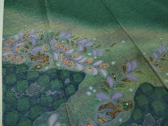 平和屋本店●極上 久保田一竹 幻の辻が花 訪問着 暈し染め 金通し地 逸品 DZAA4993kh5