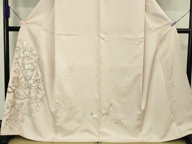 平和屋本店■極上　山口美術織物 皇室 伊勢神宮御用 西陣織 スワトウ刺繍 訪問着 総刺繍 駒刺繍 枝桜 薄桜色地　金糸　逸品　DZAA4994kh5