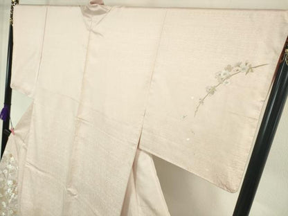 平和屋本店■極上　山口美術織物 皇室 伊勢神宮御用 西陣織 スワトウ刺繍 訪問着 総刺繍 駒刺繍 枝桜 薄桜色地　金糸　逸品　DZAA4994kh5
