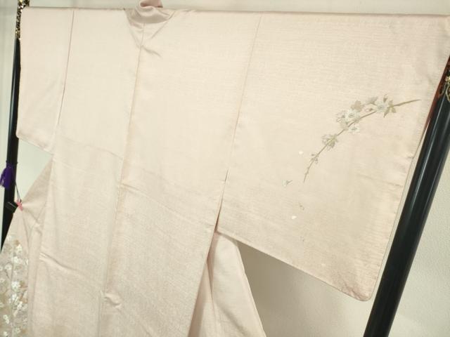 平和屋本店■極上　山口美術織物 皇室 伊勢神宮御用 西陣織 スワトウ刺繍 訪問着 総刺繍 駒刺繍 枝桜 薄桜色地　金糸　逸品　DZAA4994kh5