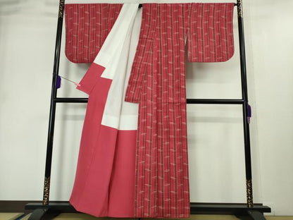 平和屋本店●極上 浦野理一 経節紬 絣間道 逸品 DZAA4999kh5