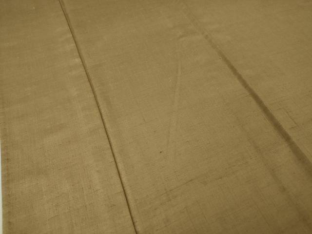 平和屋本店▽極上 本場結城紬 重要無形文化財 単衣 奥順謹製 はたおり娘 池田重子 色無地 黄櫨染色 証紙付き 逸品 未使用 DZAA5000kh5