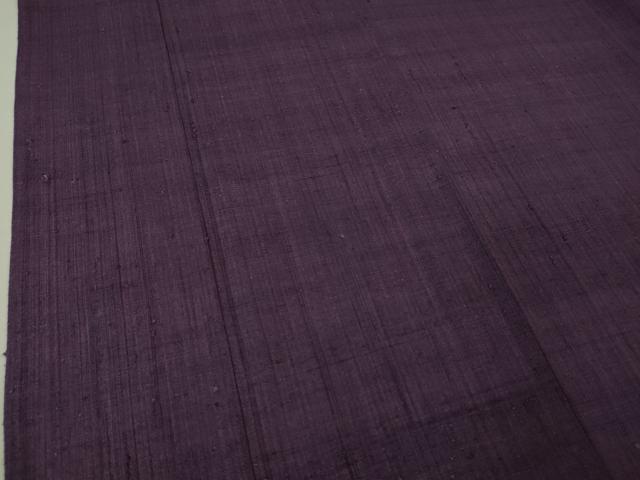 平和屋本店■極上　浦野理一　経節紬　色無地　単衣　葡萄色　逸品　DZAA5001kh5