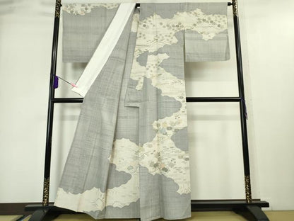 平和屋本店■極上　染織の名門　しょうざん  生紬　訪問着　単衣　草木染　吉祥花文　証紙付き　逸品　DZAA5002kh5