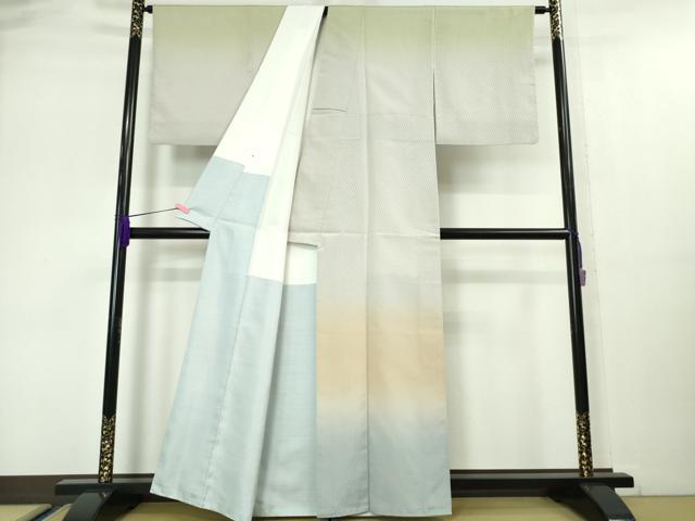 平和屋本店●極上 伝統工芸士 曽根武勇 訪問着 お召地 菱地紋 暈し染め 大丸扱い 逸品 DZAA5011kh5