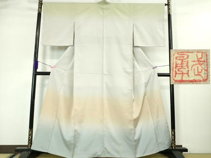 平和屋本店●極上 伝統工芸士 曽根武勇 訪問着 お召地 菱地紋 暈し染め 大丸扱い 逸品 DZAA5011kh5