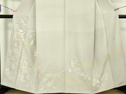 平和屋本店●極上 山口美術織物 皇室 伊勢神宮御用 西陣織 訪問着 総刺繍 正倉院花唐草文 灰桜色地 金銀糸 逸品 未使用 DZAA5012kh5