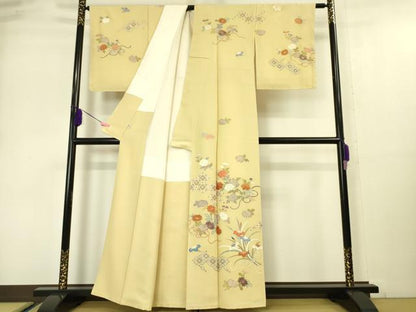 平和屋本店■極上　創業460年・千總　訪問着　駒刺繍　吉祥花文　砥粉色地　金彩　松坂屋扱い　逸品　未使用　DZAA5013kh5
