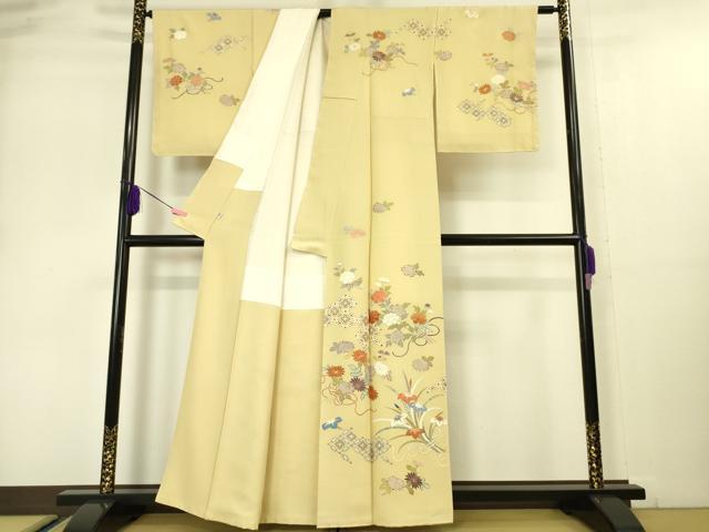 平和屋本店■極上　創業460年・千總　訪問着　駒刺繍　吉祥花文　砥粉色地　金彩　松坂屋扱い　逸品　未使用　DZAA5013kh5