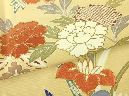 平和屋本店■極上　創業460年・千總　訪問着　駒刺繍　吉祥花文　砥粉色地　金彩　松坂屋扱い　逸品　未使用　DZAA5013kh5