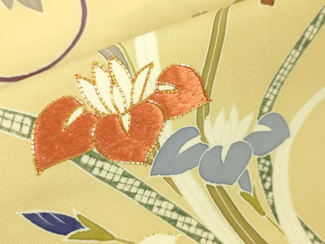 平和屋本店■極上　創業460年・千總　訪問着　駒刺繍　吉祥花文　砥粉色地　金彩　松坂屋扱い　逸品　未使用　DZAA5013kh5