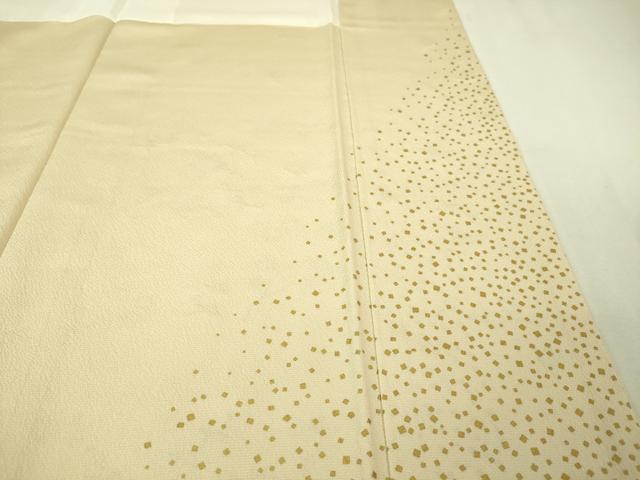 平和屋本店●極上 人間国宝 福田喜三郎 訪問着 刺繍 舞鳥花松文 手描き 肌色地 金糸 逸品 DZAA5027kh5