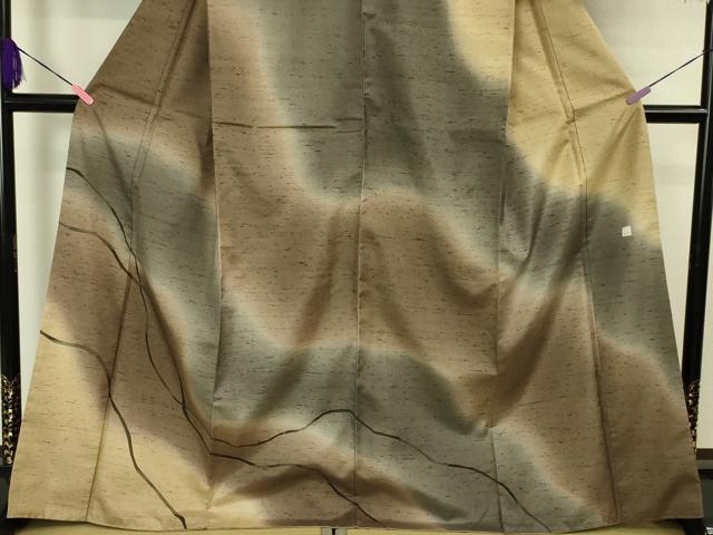 平和屋本店●極上 石川県指定無形文化財 牛首紬 白山工房 手織り 訪問着 霞文 証紙付き 逸品 DZAA5039kh5