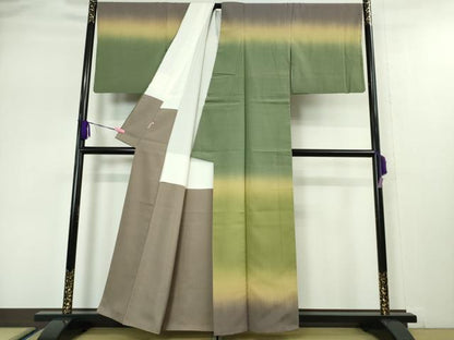 平和屋本店●極上 伝統工芸士 曽根武勇 訪問着 お召地 菱地紋 暈し染め ますいわ屋扱い 逸品 DZAA5041kh5