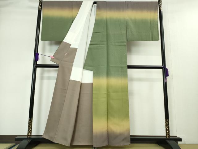 平和屋本店●極上 伝統工芸士 曽根武勇 訪問着 お召地 菱地紋 暈し染め ますいわ屋扱い 逸品 DZAA5041kh5