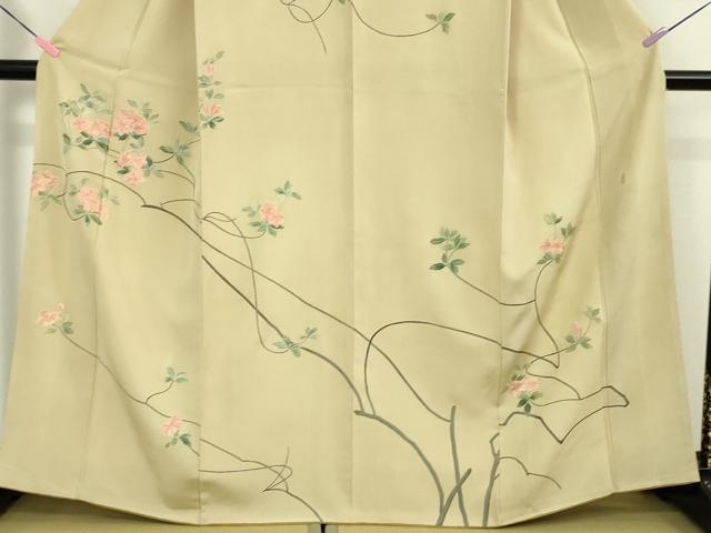平和屋本店●極上　加賀友禅の巨匠　初代　由水十久　訪問着　草花文　枯色地　逸品　DZAA5045kh6