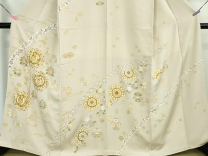 平和屋本店■極上　創業460年・千總　訪問着　駒刺繍　正倉院鳳凰花文　薄い灰梅色地　金彩　三越扱い　逸品　未使用　DZAA5052kh5