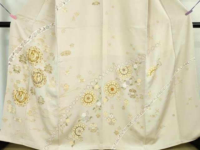 平和屋本店■極上　創業460年・千總　訪問着　駒刺繍　正倉院鳳凰花文　薄い灰梅色地　金彩　三越扱い　逸品　未使用　DZAA5052kh5