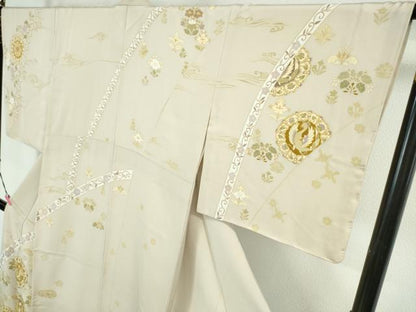 平和屋本店■極上　創業460年・千總　訪問着　駒刺繍　正倉院鳳凰花文　薄い灰梅色地　金彩　三越扱い　逸品　未使用　DZAA5052kh5