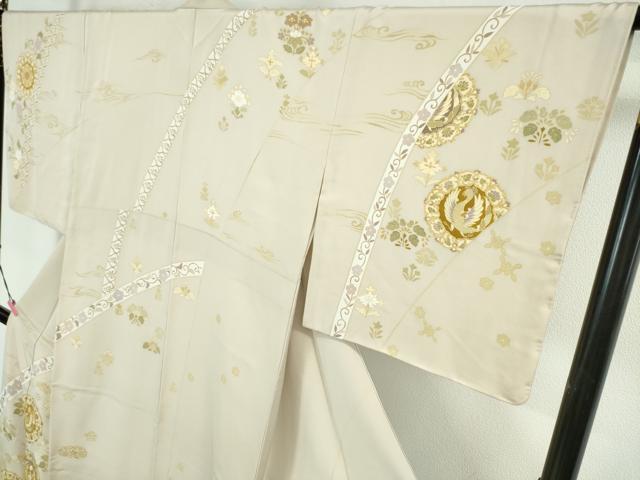 平和屋本店■極上　創業460年・千總　訪問着　駒刺繍　正倉院鳳凰花文　薄い灰梅色地　金彩　三越扱い　逸品　未使用　DZAA5052kh5
