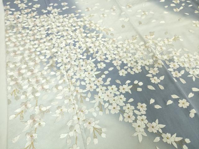 平和屋本店●極上 訪問着 総刺繍 舞桜 暈し染め 金糸 逸品 DZAA5056kh5
