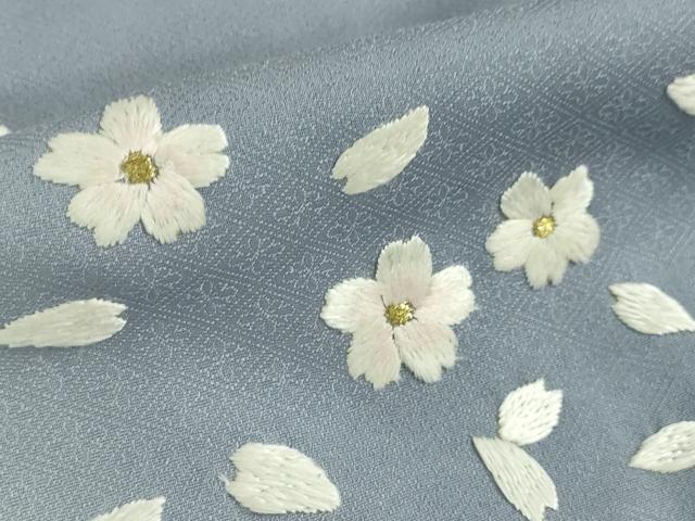 平和屋本店●極上 訪問着 総刺繍 舞桜 暈し染め 金糸 逸品 DZAA5056kh5