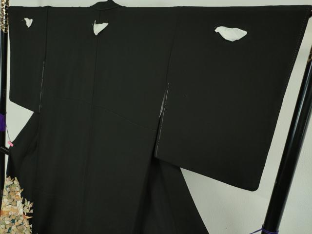 平和屋本店●極上 創業460年・千總 黒留袖 螺鈿 駒刺繍 鳳凰 菊 暈し染め 金彩 逸品 DZAA5057kh5