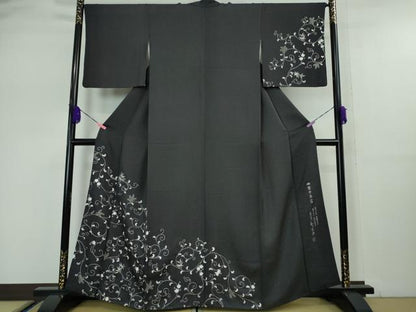 平和屋本店●極上 金彩友禅 卓越技能者 名工 和田光正 訪問着 袋帯セット 花唐草文 白金千年箔 銀彩 銀通し地 さが美扱い 逸品 DZAA5060kh5