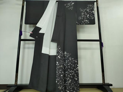 平和屋本店●極上 金彩友禅 卓越技能者 名工 和田光正 訪問着 袋帯セット 花唐草文 白金千年箔 銀彩 銀通し地 さが美扱い 逸品 DZAA5060kh5