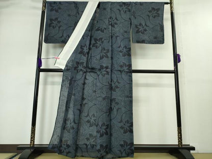 平和屋本店■極上　夏物　重要無形文化財　本場宮古上布　苧麻　花唐草文　逸品　未使用　DZAA5063kh5