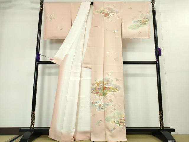 平和屋本店●極上 創業460年・千總 訪問着 駒刺繍 吉祥花文 虹色地 暈し染め 金彩 逸品 DZAA5065kh5