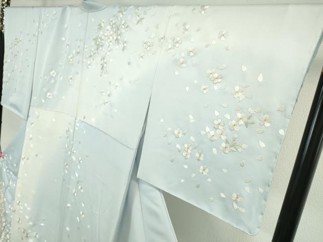 平和屋本店●極上　訪問着　総刺繍　舞桜　暈し染め　金糸　反端付き　逸品　未使用　DZAA5069kh6